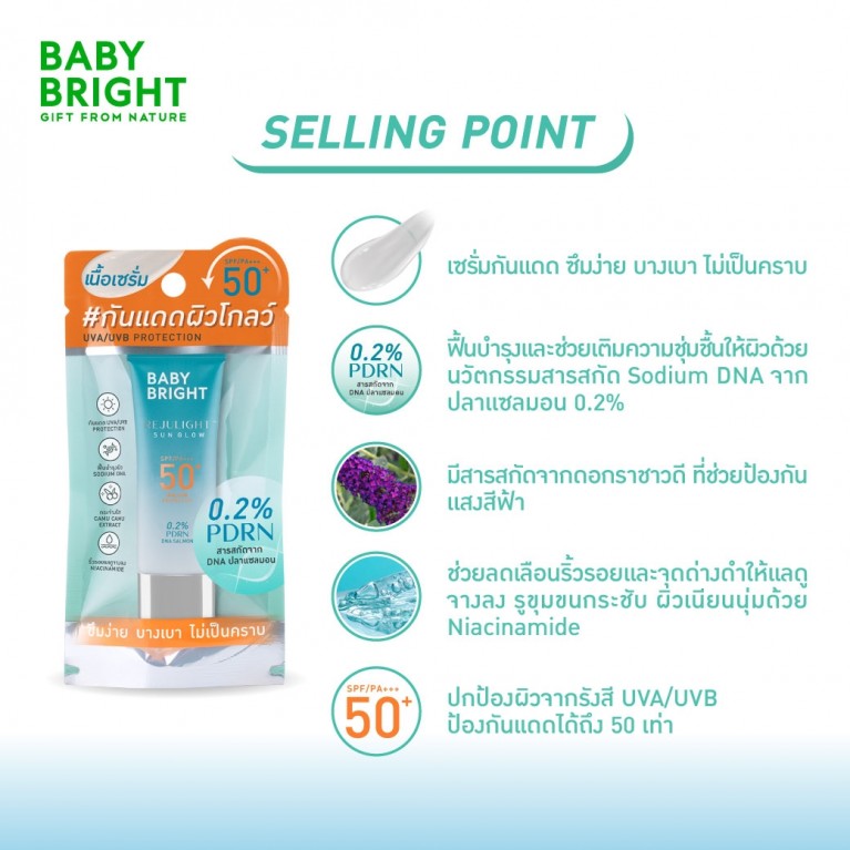 Baby Bright Rejulight Sun Glow SPF50+ PA+++ 40g