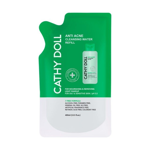 Cathy Doll แอนตี้แอคเน่คลีนซิ่งวอเตอร์ 400ml (รีฟิล) เคที่ดอลล์ 