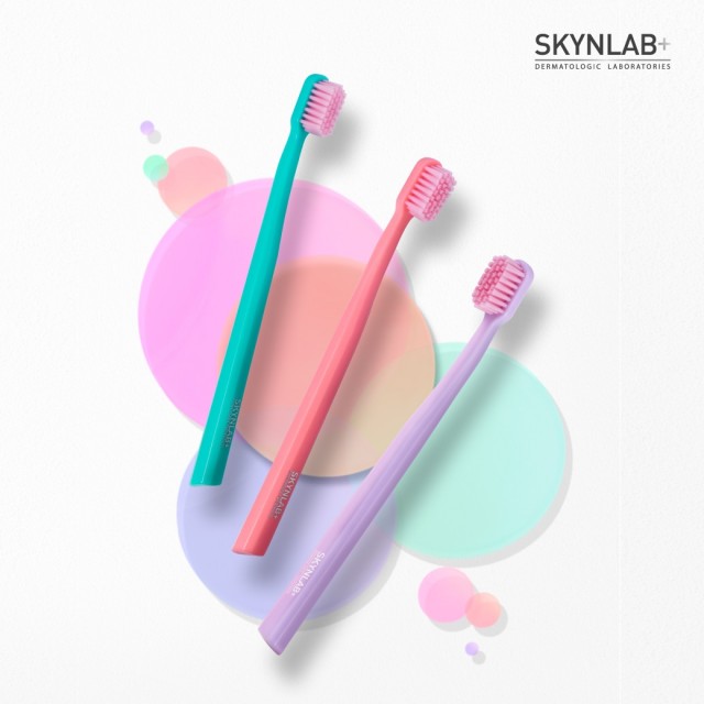 Skynlab แปรงสีฟันดีพคลีนมีเดียมซอฟท์ 3ชิ้น คอตตอนแคนดี้