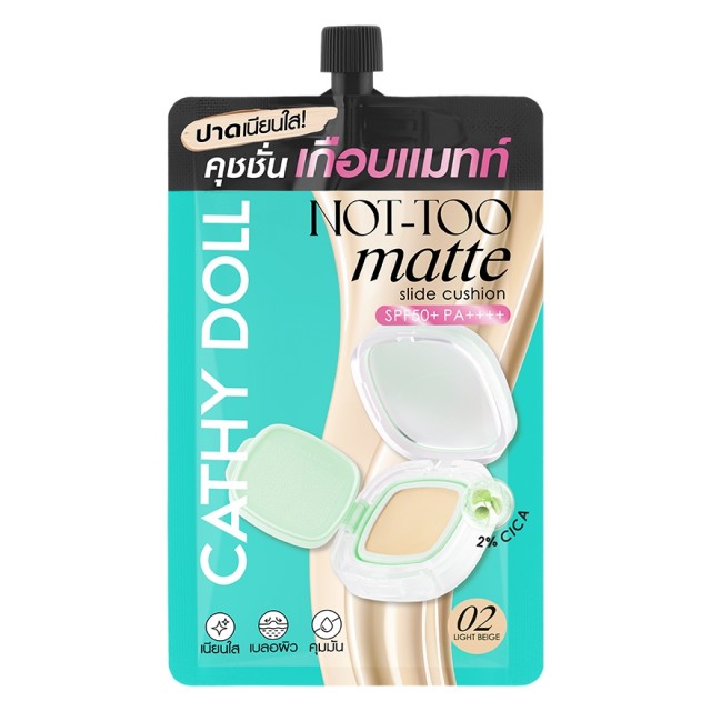 Cathy Doll Not-Too Matte Slide Cushion SPF50+ PA++++ 6g  02 Light Beige