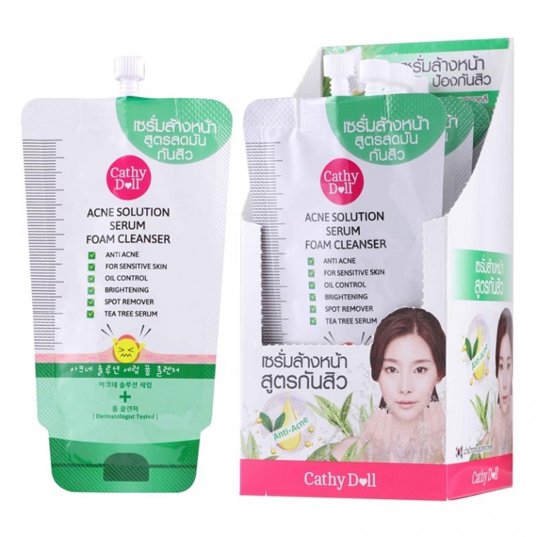 Cathy Doll แอคเน่โซลูชั่นเซรั่มโฟมคลีนเซอร์ 12ml  เคที่ดอลล์ 