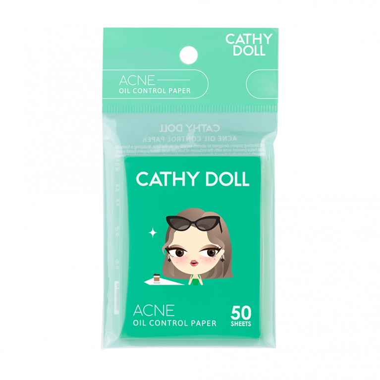 Cathy Doll ออยล์คอนโทรลเปเปอร์ 50แผ่น เคที่ดอลล์ มีตัวเลือก 2 สูตร สูตรแอคเน่ออยล์คอนโทรล , สูตรคอลลาเจนออยล์คอนโทรล 