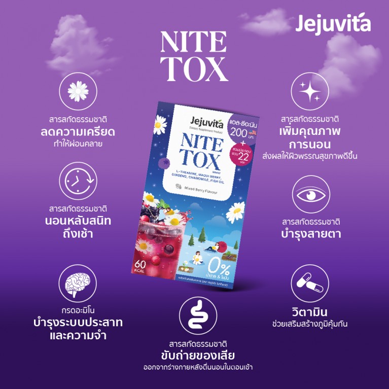 [1กล่อง6ซอง] Jejuvita ไนท์ท็อกซ์ 15000mg เจจูวิต้า