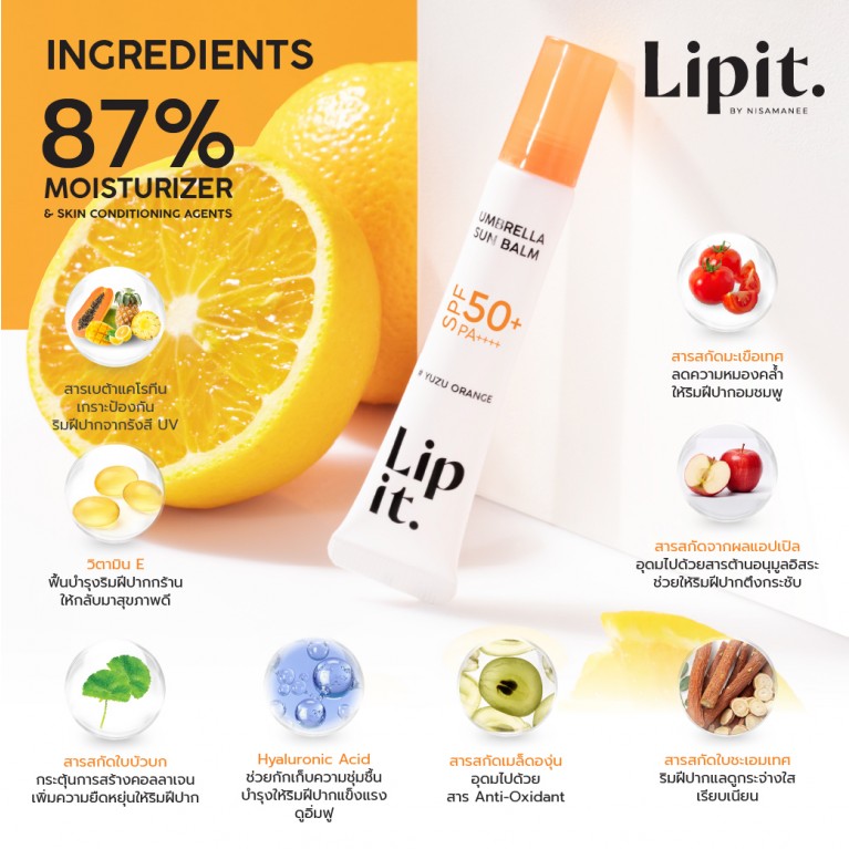 Lip it อัมเบรลลาซันบาล์ม เอสพีเอฟ50+ พีเอ++++ 8g ลิปอิท