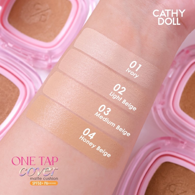[แถม คอสเมติกแบ็ก] Cathy Doll  วันแท็ปคัฟเวอร์แมทท์คุชชั่น เอสพีเอฟ50+ พีเอ++++ 12g