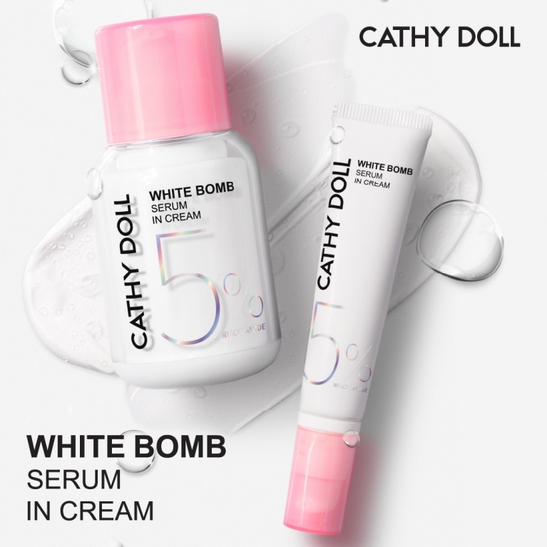 Cathy Doll ไวท์บอมบ์เซรั่มอินครีมไฟฟ์เปอร์เซ็นต์ไนอาซินาไมด์ 50ml เคที่ดอลล์