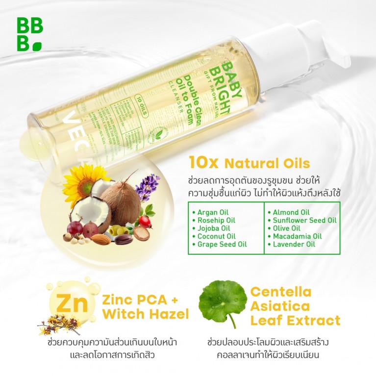 Baby Bright ดับเบิ้ลคลีนออยล์ทูโฟมคลีนเซอร์ 100ml เบบี้ไบร์ท