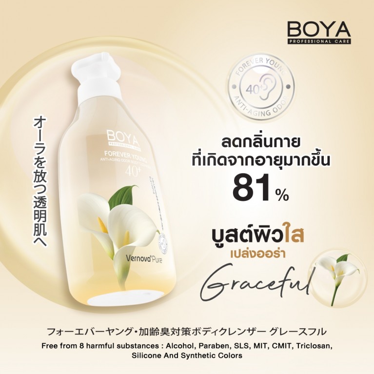 Boya ฟอร์เอฟเวอร์ยังแอนตี้-เอจจิ้งออดอร์บอดี้คลีนเซอร์ 450ml โบย่า