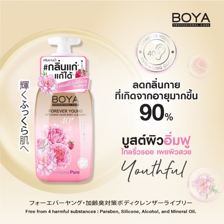 Boya ฟอร์เอฟเวอร์ยังแอนตี้-เอจจิ้งออดอร์บอดี้คลีนเซอร์ 450ml โบย่า