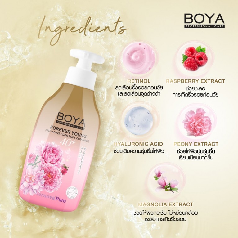 Boya ฟอร์เอฟเวอร์ยังแอนตี้-เอจจิ้งออดอร์บอดี้คลีนเซอร์ 450ml โบย่า