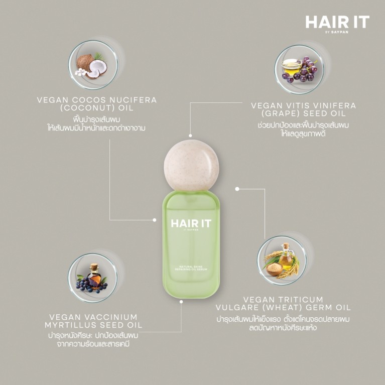 HAIR IT เนเชอรัลไชน์รีแพร์ริ่งออยล์เซรั่ม 40g