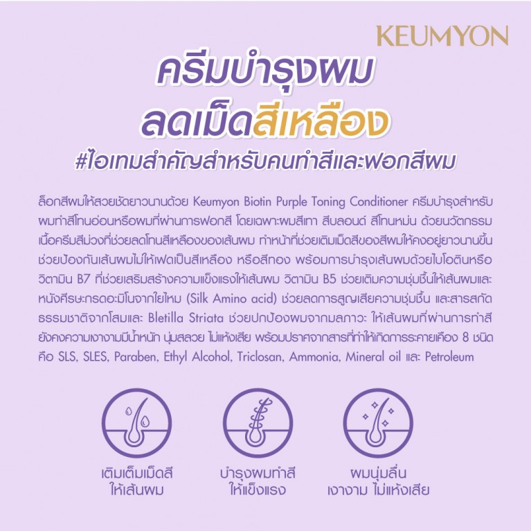 Keumyon ไบโอตินเพอร์เพิลโทนนิ่งคอนดิชั่นเนอร์ 250ml กึมยอน