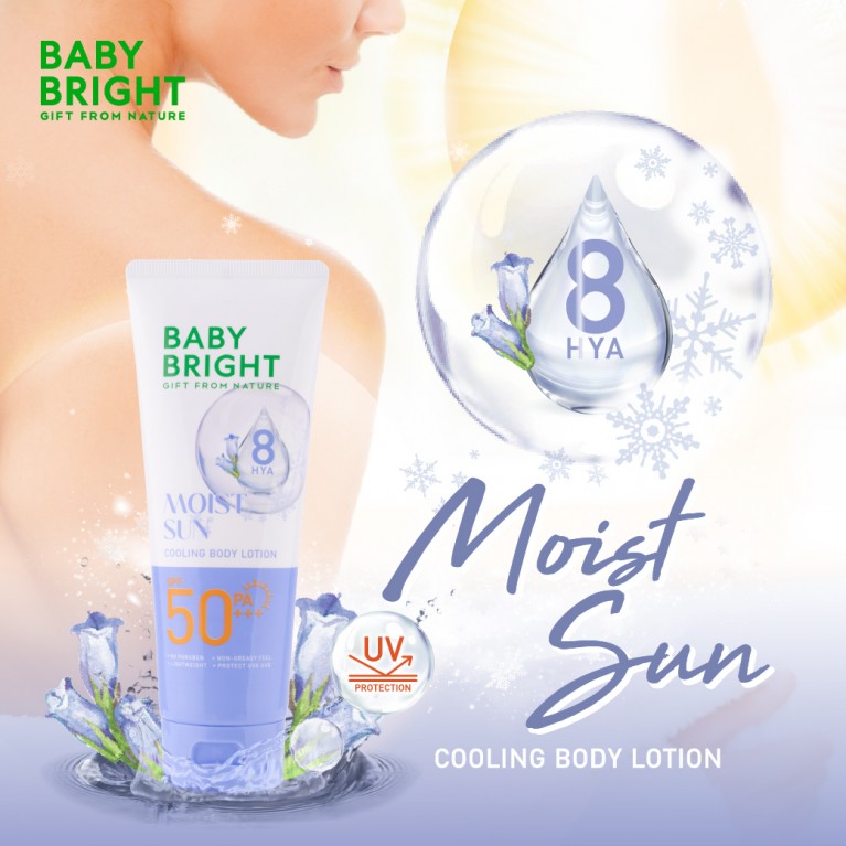 Baby Bright คูลลิ่งบอดี้โลชั่น เอสพีเอฟ50 พีเอ+++ 160ml [Y24] เบบี้ไบร์ท