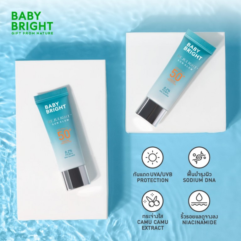 Baby Bright รีจูไลท์ซันโกลว์ เอสพีเอฟ50+ พีเอ+++ 40g เบบี้ไบร์ท