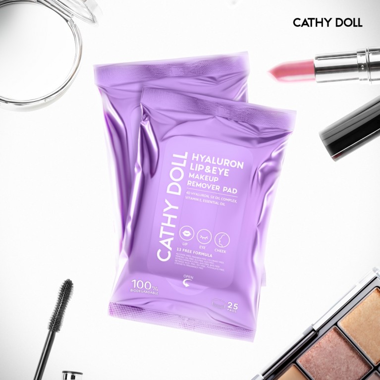 Cathy Doll ไฮยาลูรอนลิปแอนด์อายเมคอัพรีมูฟเวอร์แพด 25แผ่น