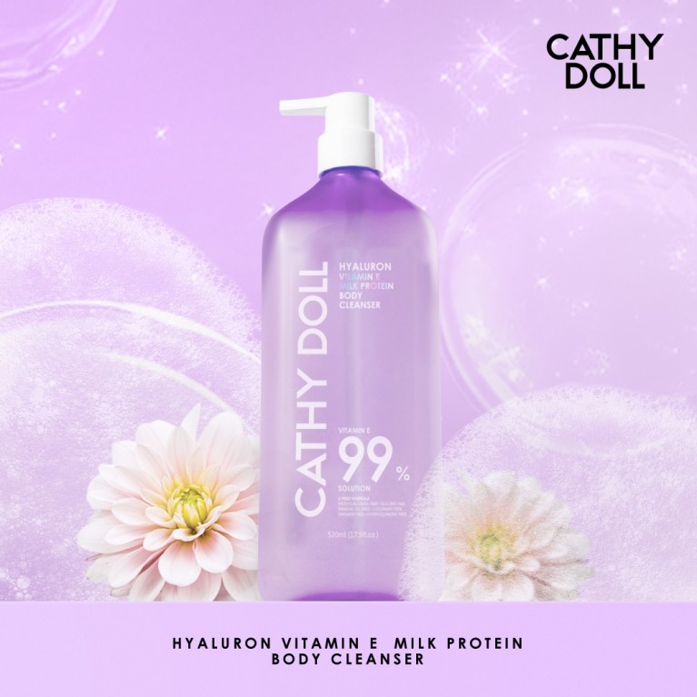 Cathy Doll  ไฮยาลูรอนวิตามินอีมิลค์โปรตีนบอดี้คลีนเซอร์ 520ml เคที่ดอลล์