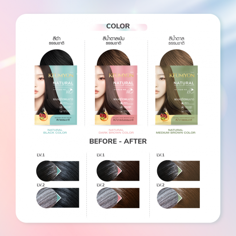 Keumyon เนเชอรัลแฮร์คัลเลอร์แชมพู 30ml กึมยอน