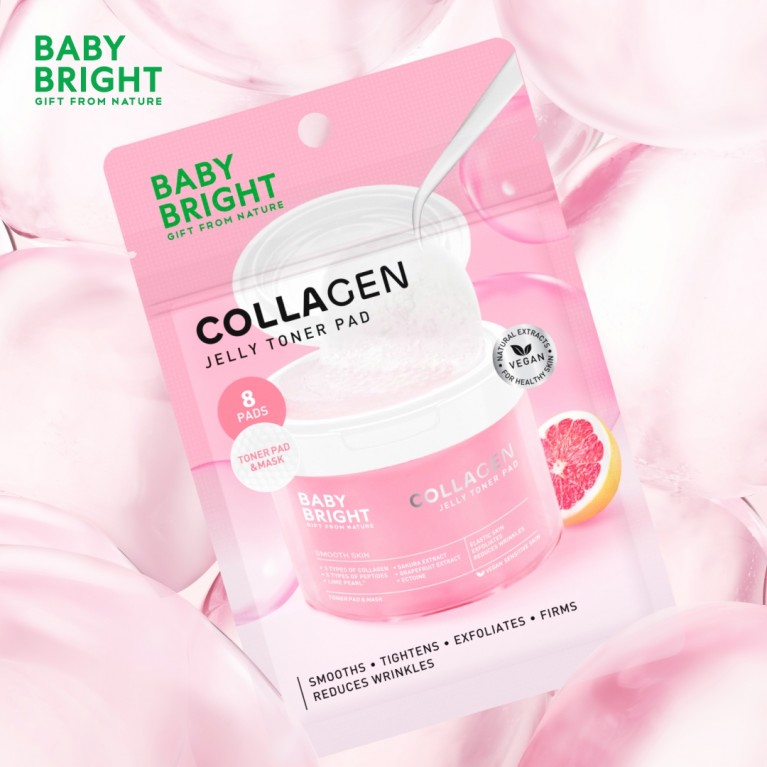 Baby Bright คอลลาเจนเจลลี่โทนเนอร์แพด 8แผ่น