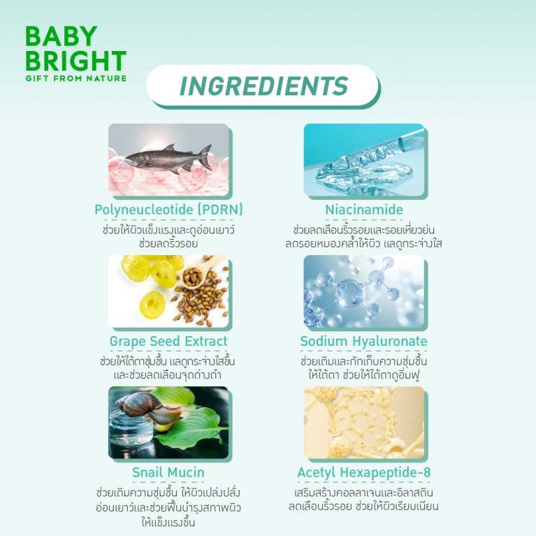 Baby Bright รีจูไลท์แอมพูลอายมาสก์ 2.5g x 1คู่ เบบี้ไบร์ท 