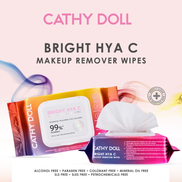 Cathy Doll ไบรท์ไฮยาซีเมคอัพรีมูฟเวอร์ไวพส์ 30แผ่น เคที่ดอลล์