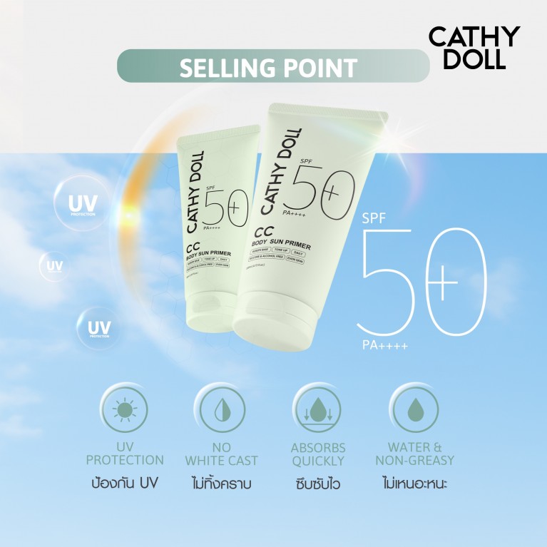 Cathy Doll ซีซีบอดี้ซันไพรเมอร์ เอสพีเอฟ50+ พีเอ++++ 140ml