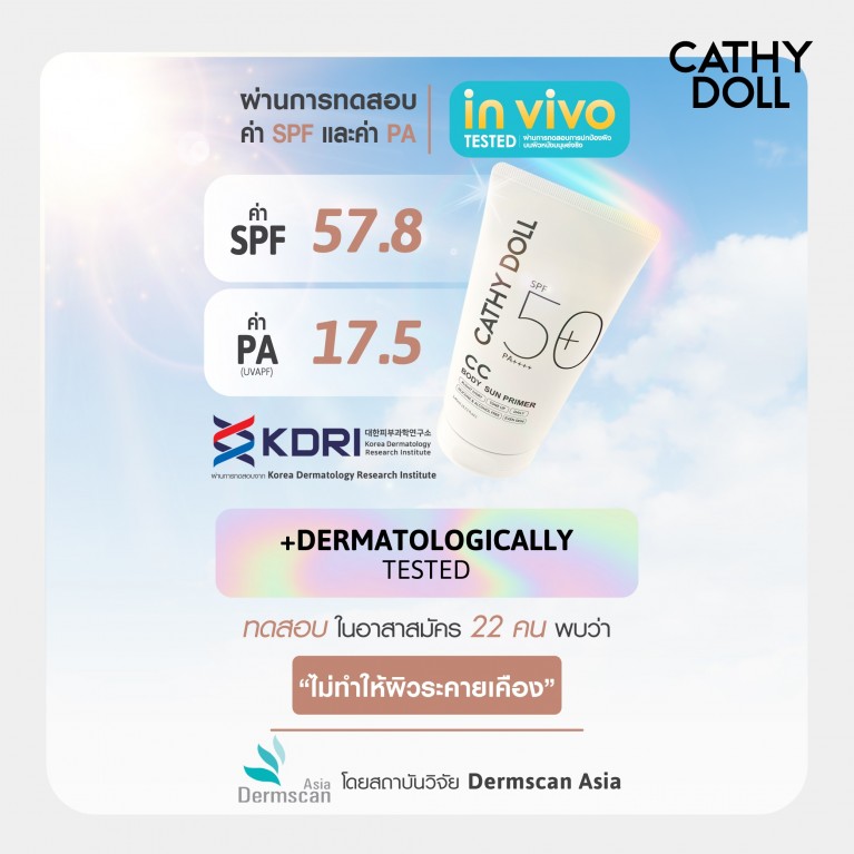 Cathy Doll ซีซีบอดี้ซันไพรเมอร์ เอสพีเอฟ50+ พีเอ++++ 140ml