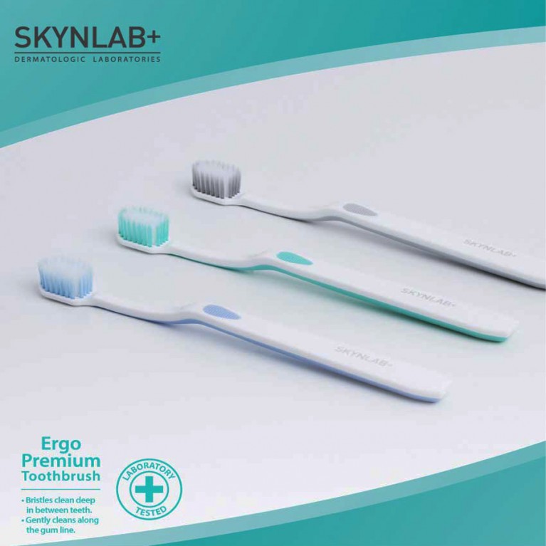 Skynlab  ชุดเออโกพรีเมี่ยมแปรงสีฟัน 1แถม1 (คละสี)  สกินแล็บ