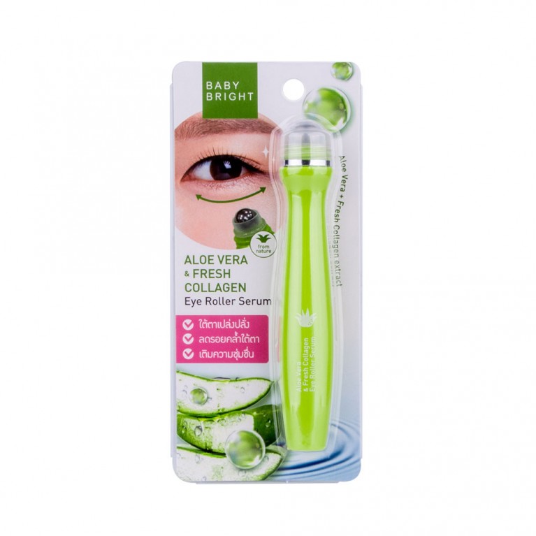 Baby Bright อโลเวร่าแอนด์เฟรชคอลลาเจนอายโรลเลอร์เซรั่ม 15ml (Y2020)