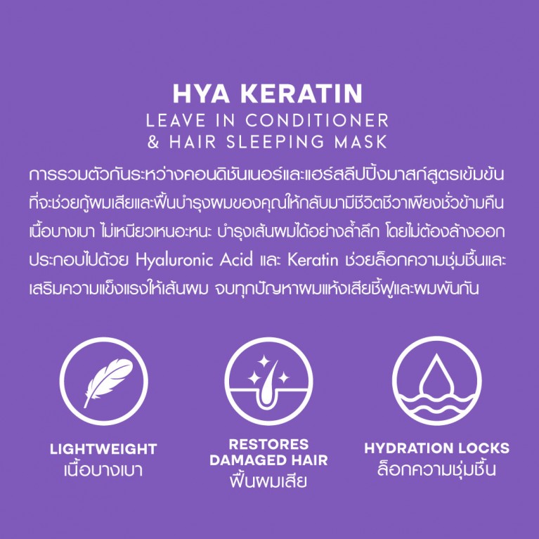 HAIR IT ไฮยาเคราตินลีฟอินคอนดิชั่นเนอร์แอนด์แฮร์สลีปปิ้งมาสก์ 7g แฮร์อิท