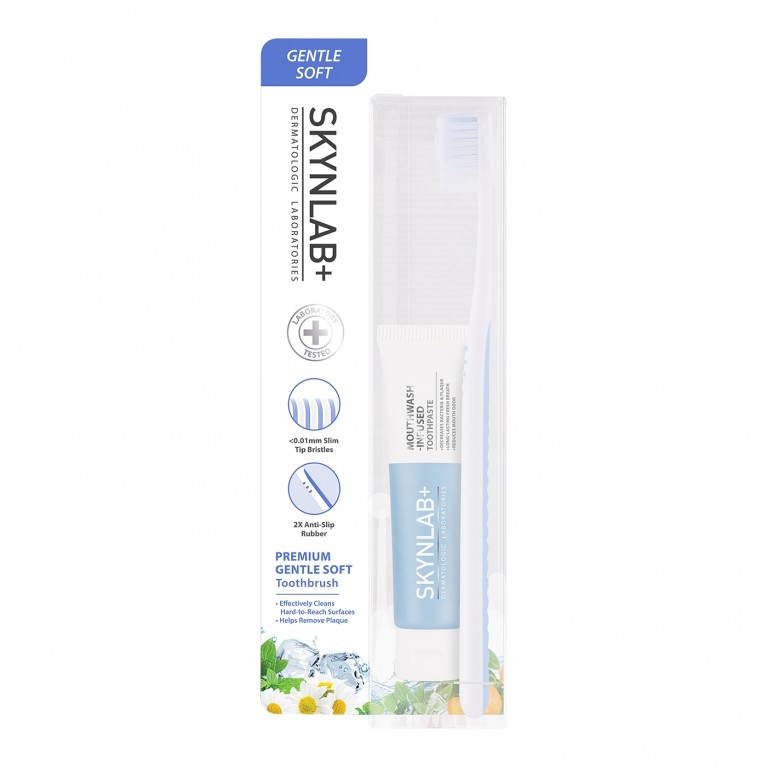 Skynlab ชุดแปรงสีฟันพรีเมี่ยมเจนเทิลซอฟต์ แถมยาสีฟัน 20g สกินแล็บ มีตัวเลือก 3 สูตร 