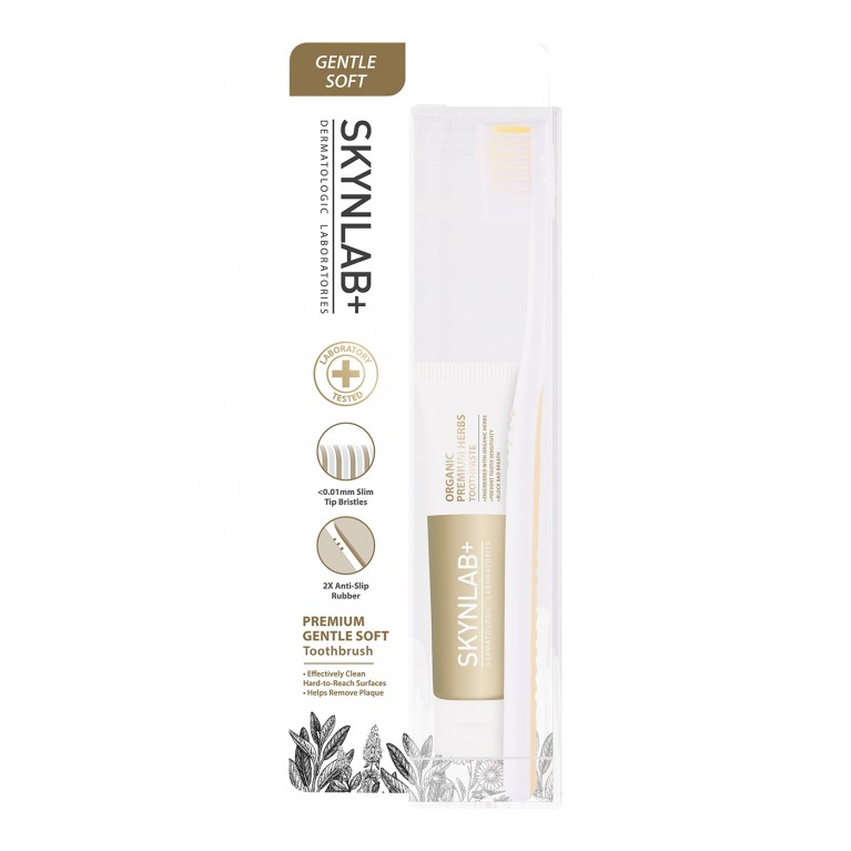 Skynlab ชุดแปรงสีฟันพรีเมี่ยมเจนเทิลซอฟต์ แถมยาสีฟัน 20g สกินแล็บ มีตัวเลือก 3 สูตร 
