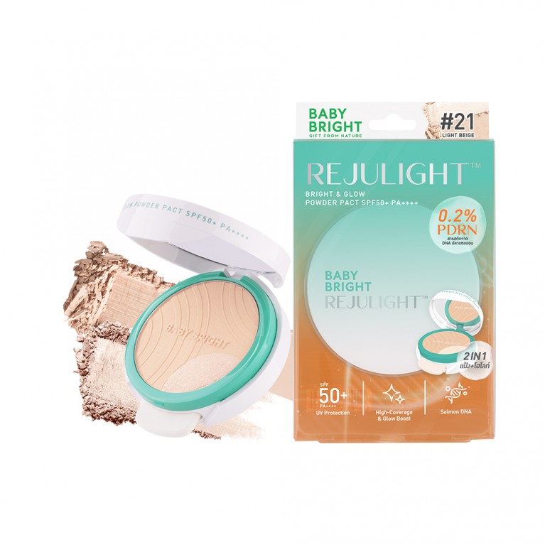 Baby Bright รีจูไลท์ไบร์ทแอนด์โกลว์พาวเดอร์แพ็ค เอสพีเอฟ50+ พีเอ++++ 9.5g+1.5g