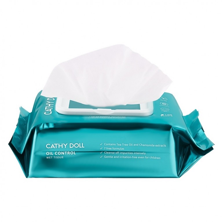 Cathy Doll ออยล์คอนโทรลเว็ททิชชู่ 100แผ่น  เคที่ดอลล์ 