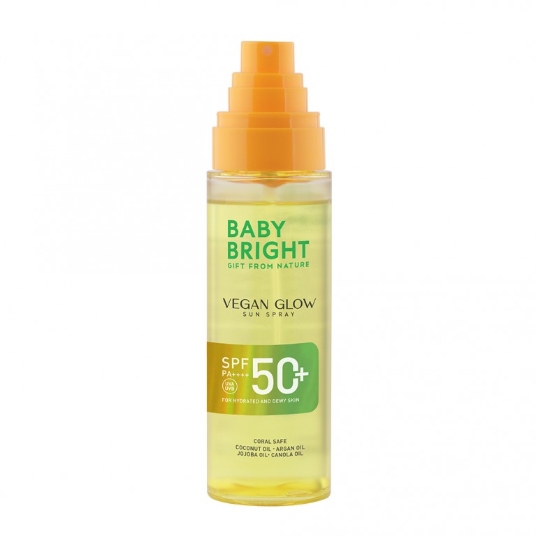 Baby Bright วีแกนโกลว์ซันสเปรย์ เอสพีเอฟ50+ พีเอ++++ 110ml เบบี้ไบร์ท