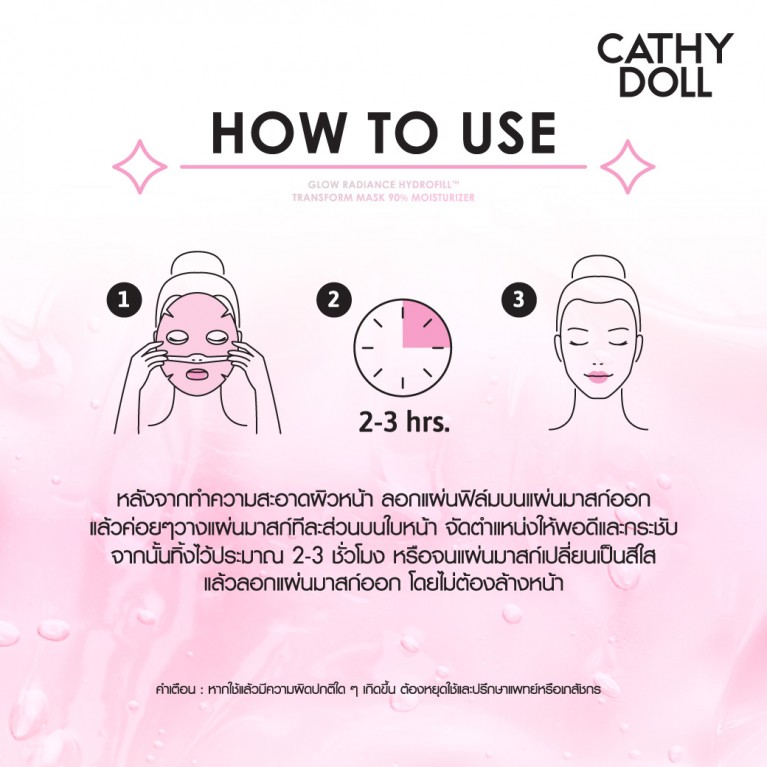 Cathy Doll ไฮโดรฟิลล์ทรานส์ฟอร์มมาสก์ไนน์ตี้เปอร์เซ็นต์มอยส์เจอไรเซอร์ 33g เคที่ดอลล์