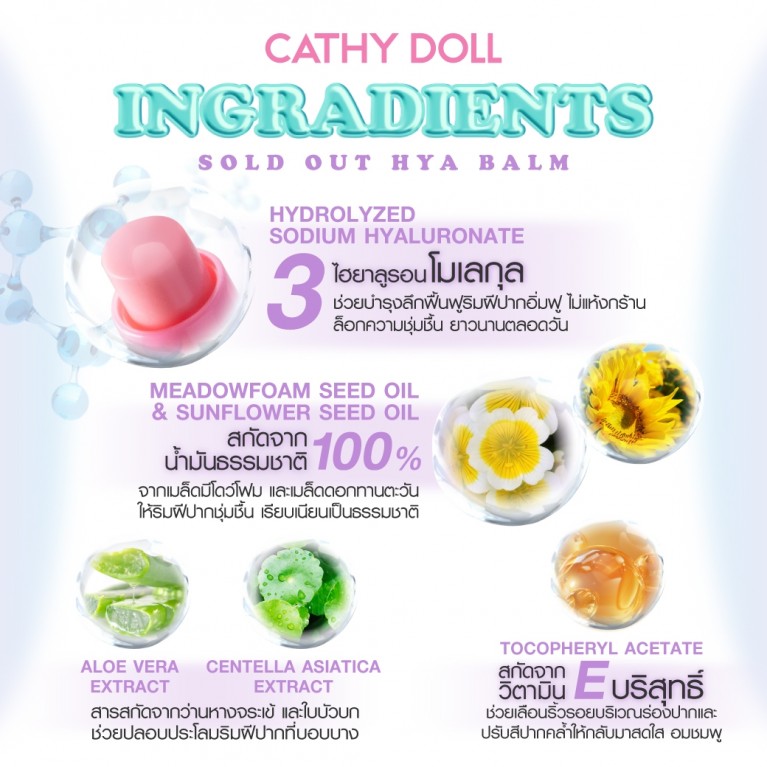 Cathy Doll โซลด์เอาท์ไฮยาบาล์ม 4g เคที่ดอลล์