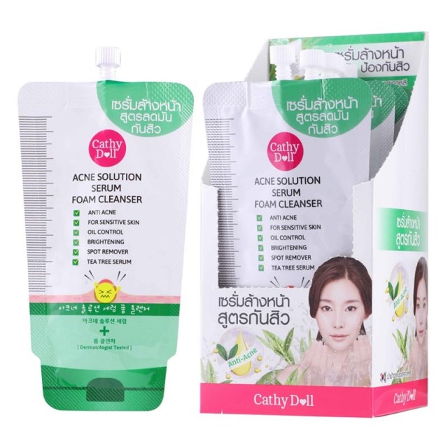 Cathy Doll แอคเน่โซลูชั่นเซรั่มโฟมคลีนเซอร์ 12ml  เคที่ดอลล์ 