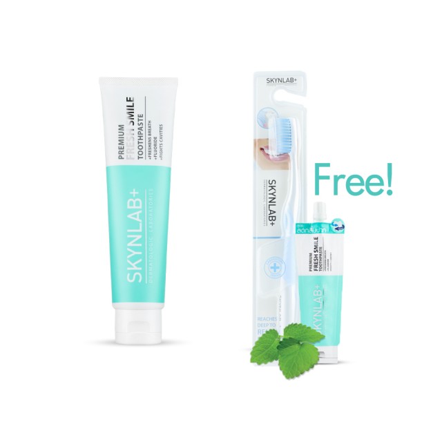 Skynlab All ชุดยาสีฟันเฟรชสไมล์ 160g+12g+แปรงสีฟัน บลู  สกินแล็บ