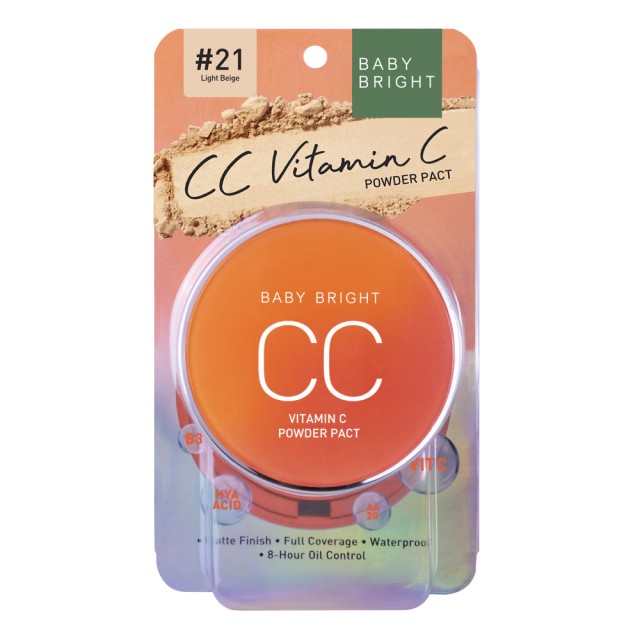 Baby Bright  แป้งฝุ่นอัดแข็ง ซีซีวิตามินซีพาวเดอร์แพ็ค 10g เบบี้ไบร์ท 