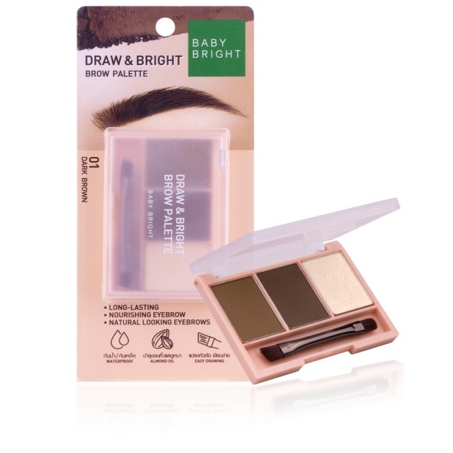 Baby Bright ดรอว์แอนด์ไบร์ทโบรว์พาเลท 0.86g x 3สี เบบี้ไบร์ท