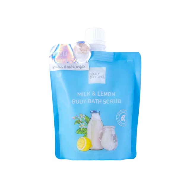 Baby Bright มิลค์แอนด์เลม่อนบอดี้บาธสครับ 250g  เบบี้ไบร์ท