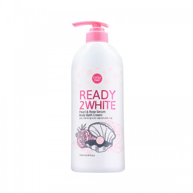 Cathy Doll เรดี้ทูไวท์ เพิร์ลแอนด์โรสเซรั่มบอดี้บาธครีม 500ml  เคที่ดอลล์