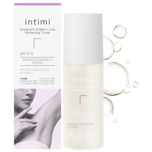 Intimi อันเดอร์อาร์มแอนด์บิกินี่ไลน์ไวท์เทนนิ่งโทนเนอร์ 100ml อินทิมี่