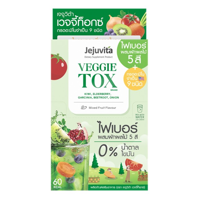 Jejuvita เวจจี้ท็อกซ์ 15000mg เจจูวิต้า [1กล่อง6ซอง]