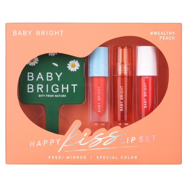 Baby Bright แฮปปี้คิสลิปเซ็ท 2.4+2.4+2.2g #เวลตี้พีช เบบี้ไบร์ท